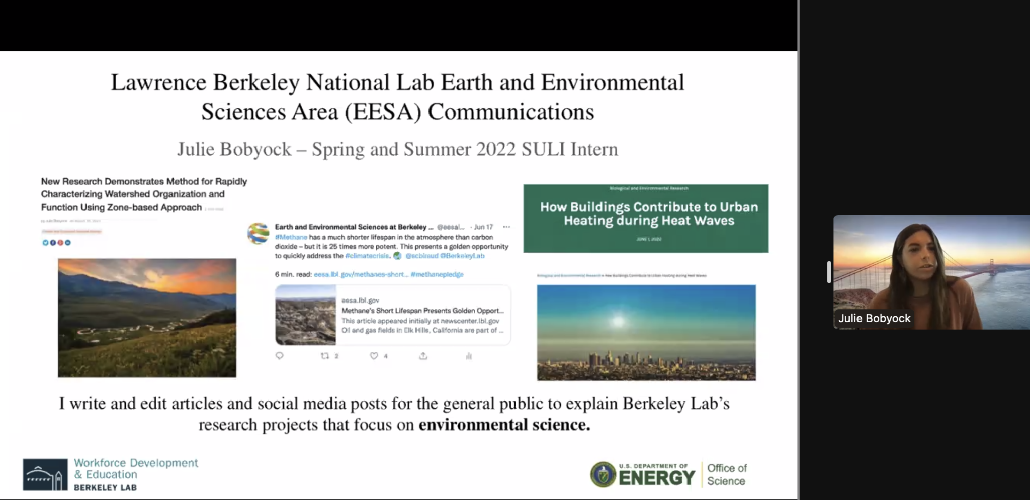 SULI Intern Featured in DOE Summer Science Series